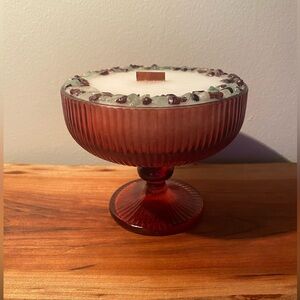 Handmade Christmas Tree Martini Candle - Green Aventurine & Garnet Crystals